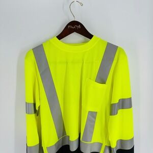 CIS Safety Driven High Visibility Reflective Crew Neck T-Shirt Yellow Black Sz M